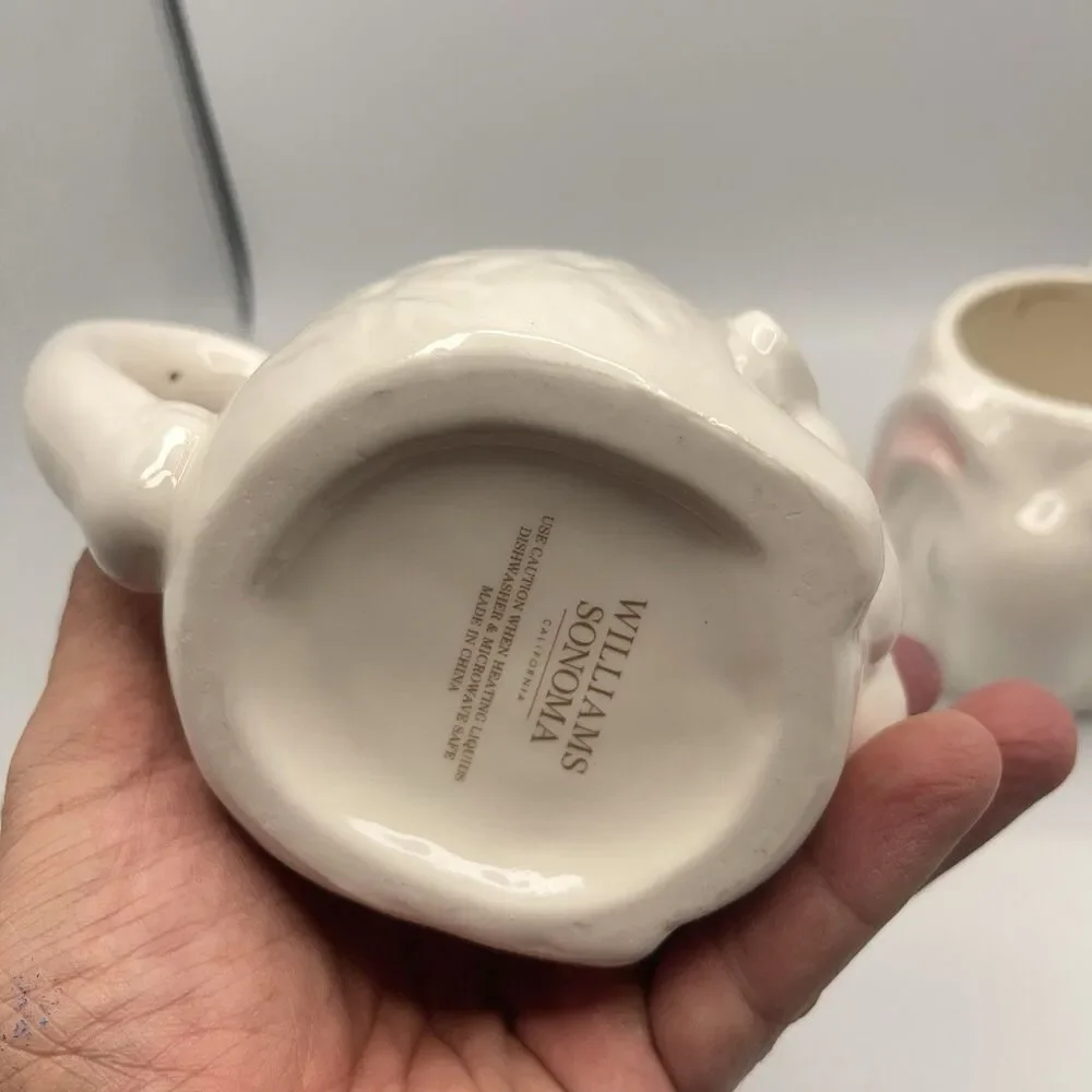 2 Williams Sonoma Figural Bunny Rabbit Mug 